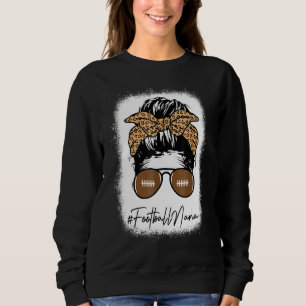 Sweatshirt Football Bleu Nana Life avec Leopard Messy Bun