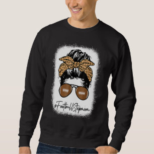 Sweatshirt Football Bleu Vie Stepmaman Avec Leopard Messy