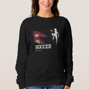 Sweatshirt Football Drapeau Népal Football Féminin Filles