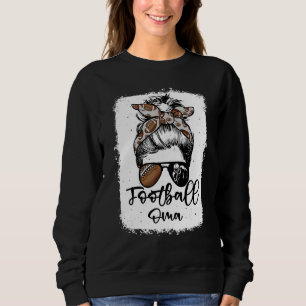 Sweatshirt Football Oma Vintage Léopard Chignon Décoloré