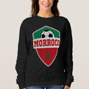 Sweatshirt Football Rétro Vintage Maroc Drapeau Marocain