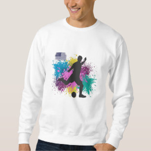 Sweatshirt Football USA Grungy Couleur Splashes