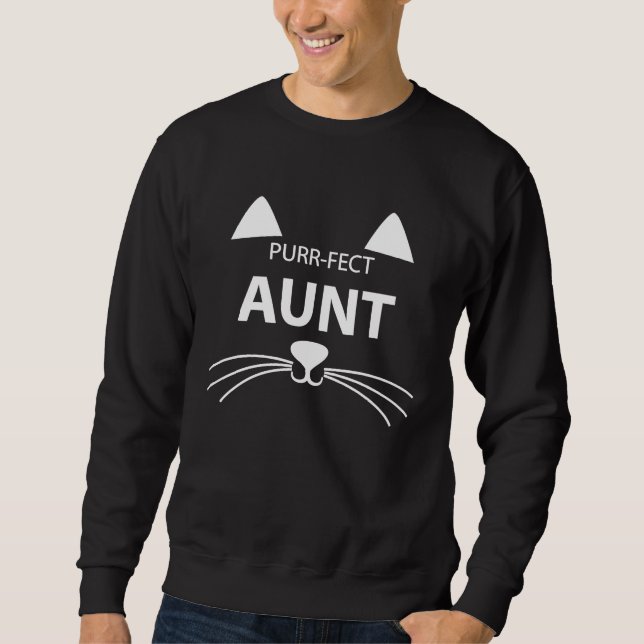 Sweatshirt for Best Aunt Purr fect Aunt Cat  With A Cute (Devant)