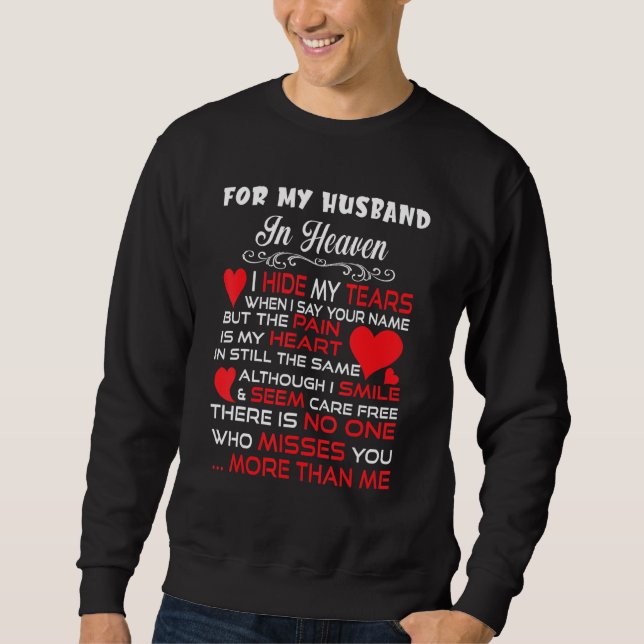 Sweatshirt For Wives Loving & Missed Her Husband In Heaven Lo (Devant)
