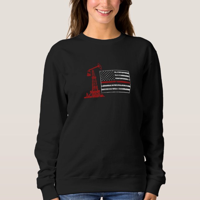 Sweatshirt Forage Pétrolier Drapeau États-Unis Fracker Fractu (Devant)