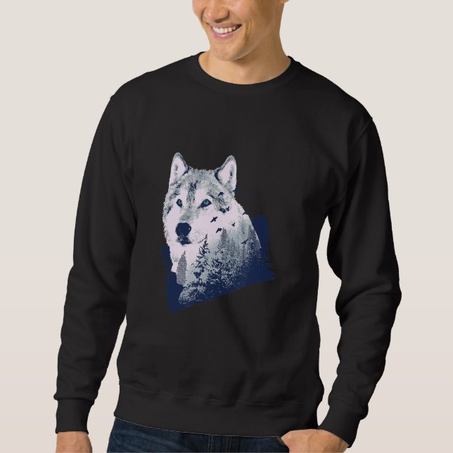 Sweatshirt Forêt Wolf Wilderness Nature Animaux sauvages (Devant)