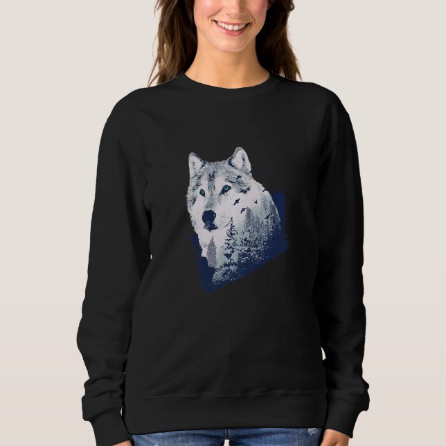 Sweatshirt Forêt Wolf Wilderness Nature Wild Animal 1 (Devant)