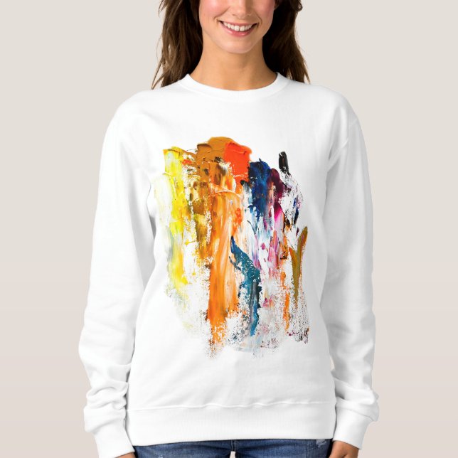 Sweatshirt Formes Abstraites Nées de la Palette d'un Artiste  (Devant)