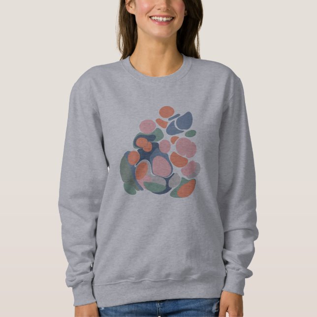 Sweatshirt Formes biologiques Abstraites modernes Art en coul (Devant)
