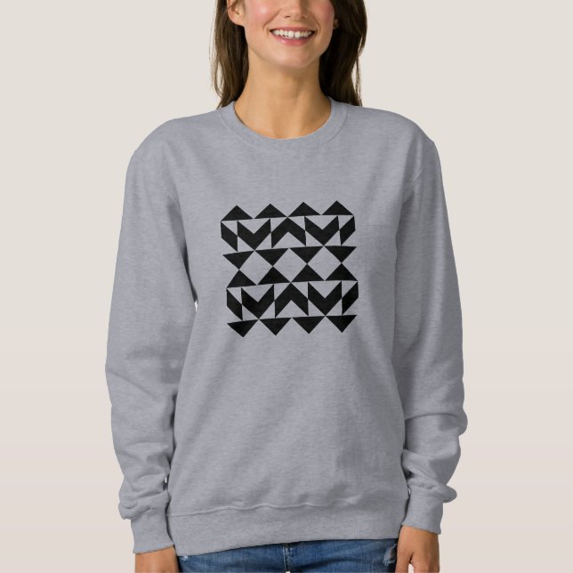 Sweatshirt Formes géométriques modernes Art en noir et blanc (Devant)