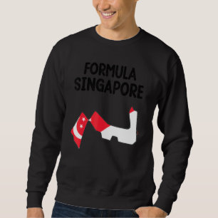 Sweatshirt Formule Circuit de course Drapeau Singapour Carte 