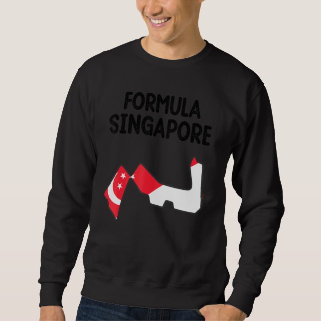 Sweatshirt Formule Circuit de course Drapeau Singapour Carte  (Devant)