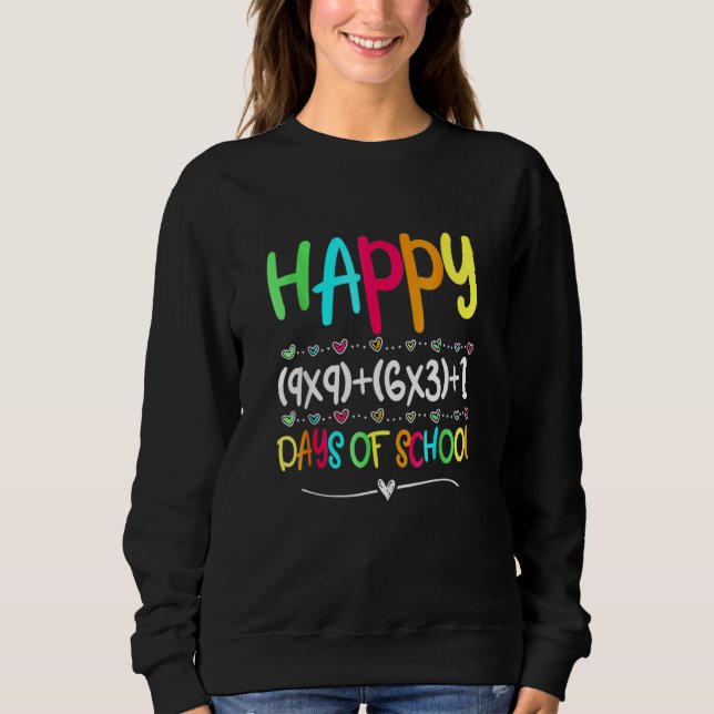 Sweatshirt Formule Mathématique 100 Jours D'école Enseignant  (Devant)