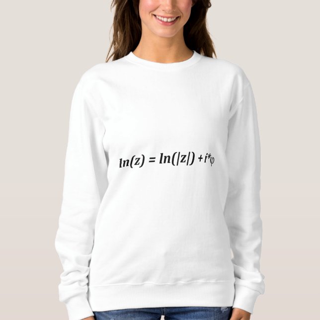 Sweatshirt Formule mathématique ln(z) = ln(|z|) + i*j (Devant)
