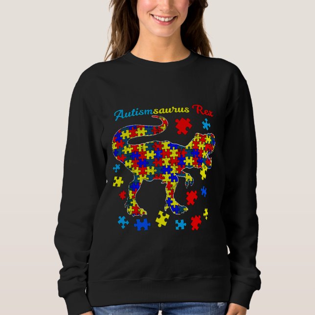 Sweatshirt Forte Sensibilisation sur l'autisme Dinosaur Autis (Devant)