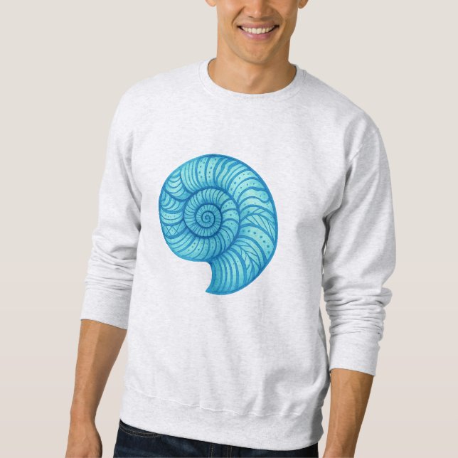 Sweatshirt Fossile d'ammonite – Distorsion spirale néon (Devant)