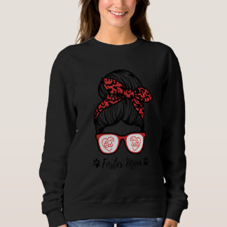 Sweatshirt Foster Mom Dog And Cat In A Heart With Paw Prints 
