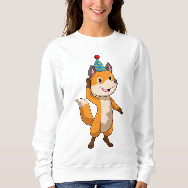 Sweatshirt Fox à la fête avec casquette de parti (Devant)