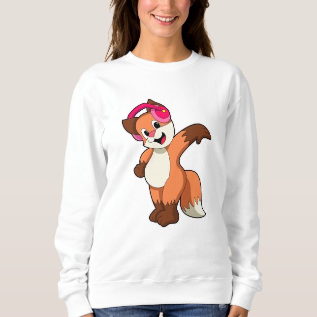 Sweatshirt Fox à la musique avec casque (Devant)