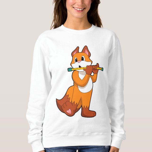 Sweatshirt Fox à la musique avec Flute.PNG (Devant)