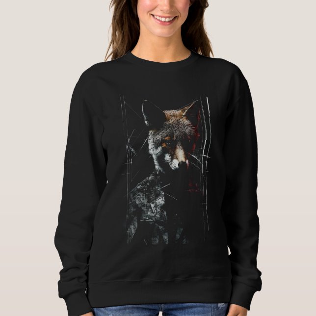 Sweatshirt Fox Artwork - Animal Art Fox_1 (Devant)