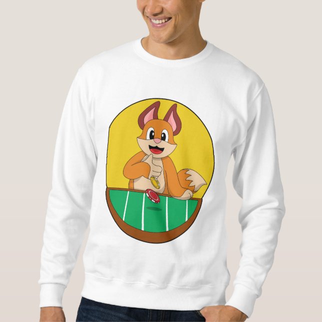 Sweatshirt Fox at Poker avec des jetons de Poker (Devant)