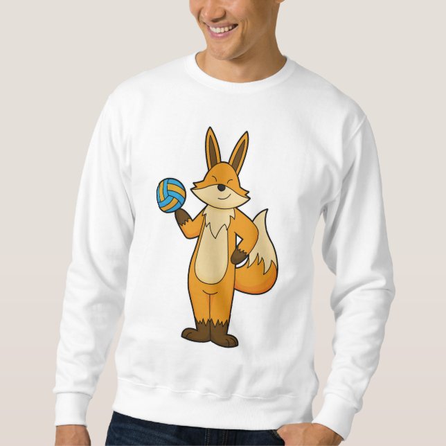 Sweatshirt Fox comme joueur de volleyball avec volleyball (Devant)