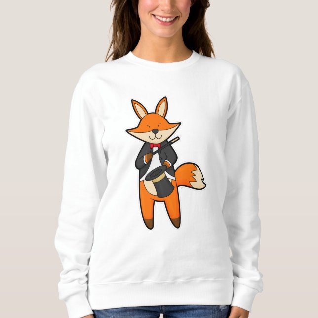 Sweatshirt Fox comme Magicien avec baguette magique et Casque (Devant)