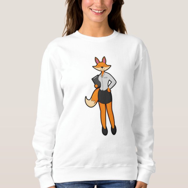Sweatshirt Fox comme secrétaire avec Bloc-notes (Devant)