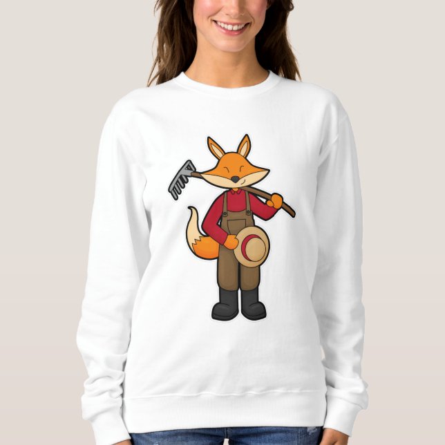 Sweatshirt Fox en fermier avec Rake & Casquette (Devant)