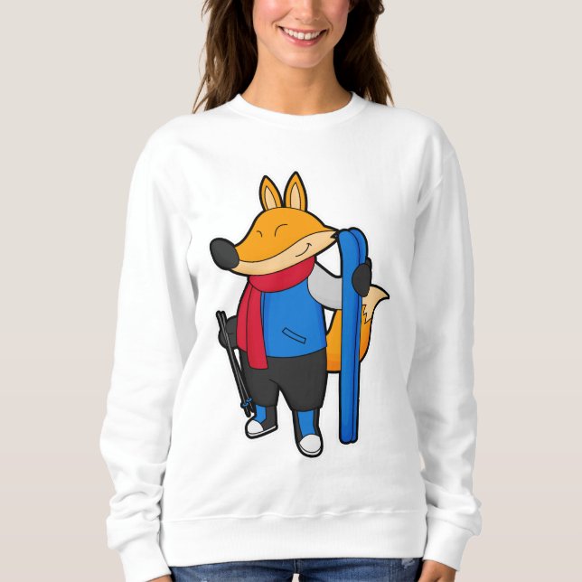 Sweatshirt Fox en ski avec ski (Devant)