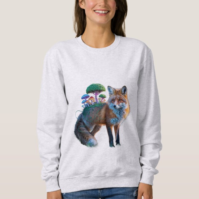 Sweatshirt Fox Forest Fusion – Surreal Nature Art (Devant)
