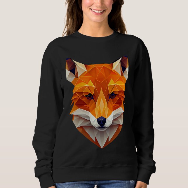 Sweatshirt Fox Polygon Wild Animal  Wildlife Zookeeper Geomet (Devant)