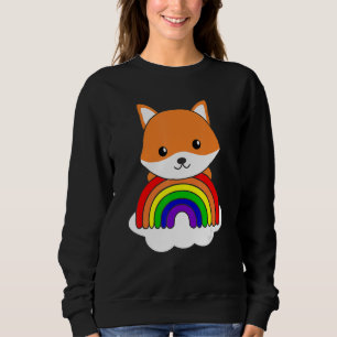 Sweatshirt Fox Rainbow Cute Animaux Colorful Cute Foxes