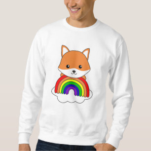 Sweatshirt Fox Rainbow Cute Animaux Colorful Foxes Forêt