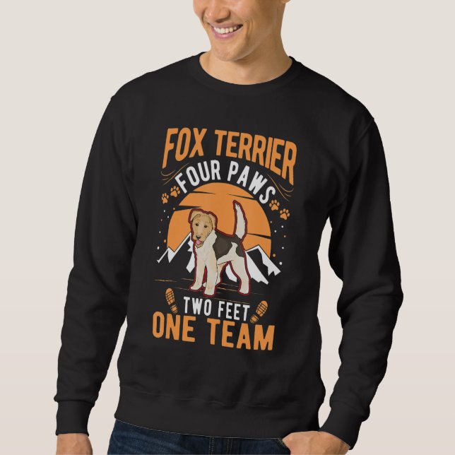 Sweatshirt Fox Terrier four paws two feet one team Fox Terrie (Devant)