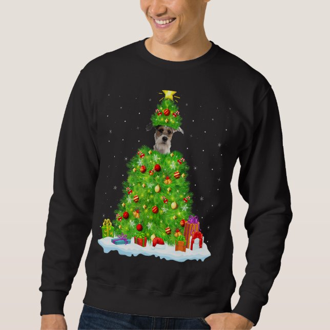 Sweatshirt Fox Terrier Xmas Lighting Tree Drôle Fox Terrier C (Devant)