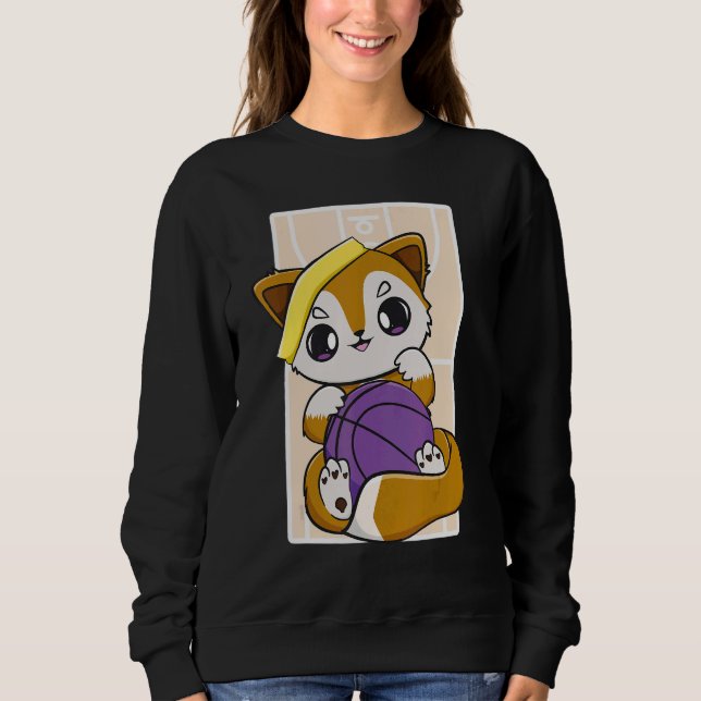 Sweatshirt Fox With Basketball Dunk And Streetball Team Sport (Devant)