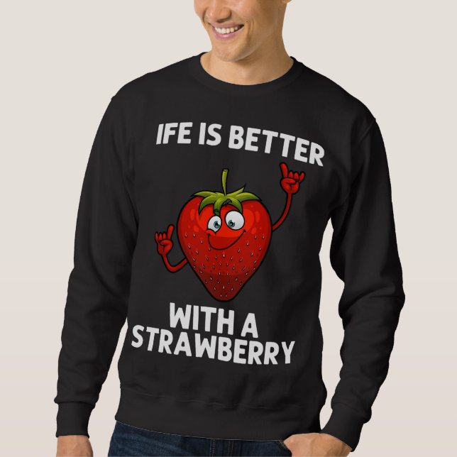 Sweatshirt Fraise cool Pour Hommes Fruits Fruit Fraises B (Devant)