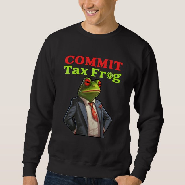 Sweatshirt Fraise Fiscale Grenouille Mème de Fraude (Devant)