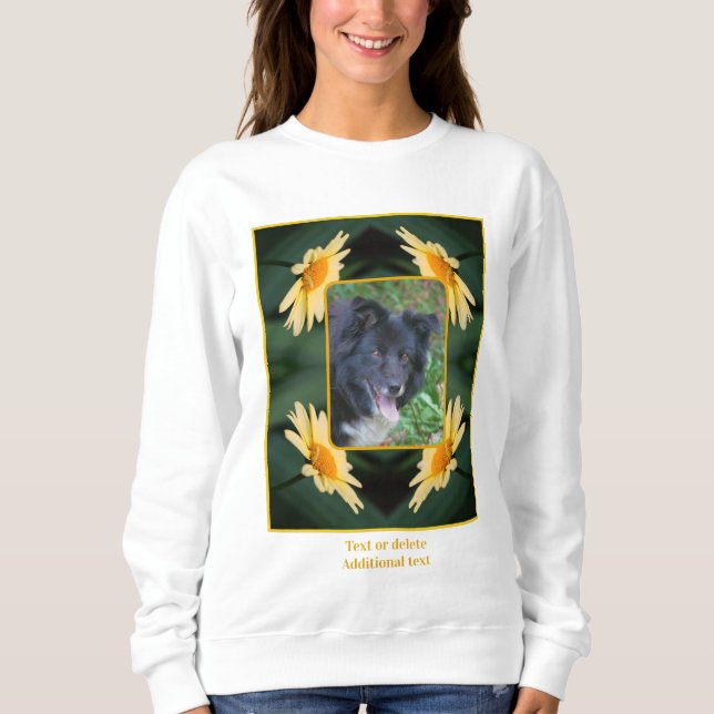 Sweatshirt Frame Fleur Jaune Faiser Créer Votre Propre Photo (Devant)