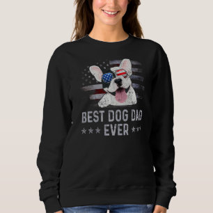 Sweatshirt Français Bulldog Papa Vintage Américain Drapeau Pa