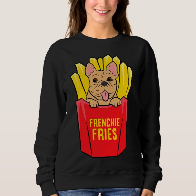Sweatshirt Français cool Bulldog Frenchie Fries (Devant)