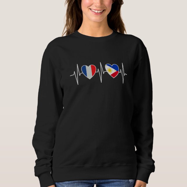 Sweatshirt France And Philippines Philippine Flag Flags Premi (Devant)
