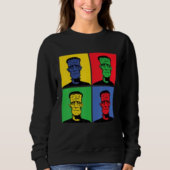 Sweatshirt Frankenstein Vintage Retro Pop For Halloween (Devant)