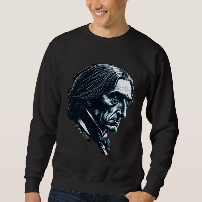 Sweatshirt Franz Lisz Portrait Composer Illustration Piano Mu (Devant)