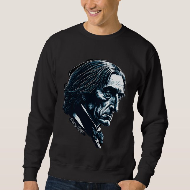 Sweatshirt Franz Lisz Portrait Composer Illustration Piano Mu (Devant)
