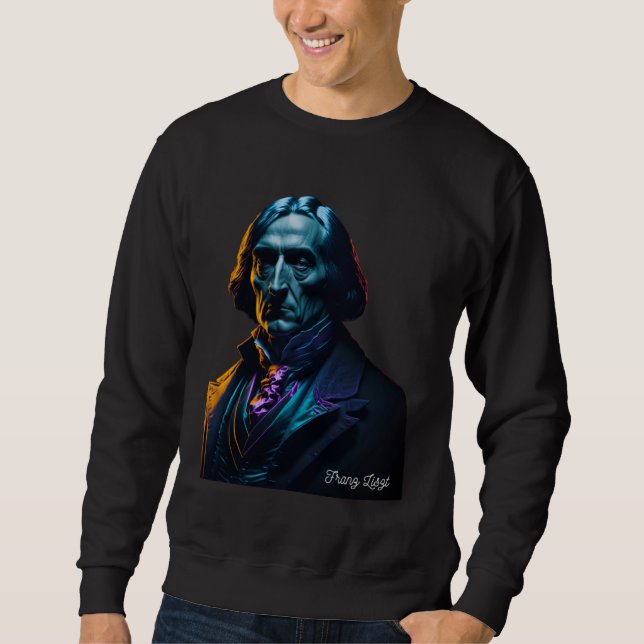 Sweatshirt Franz Liszt Portrait Composer Illustration Piano M (Devant)
