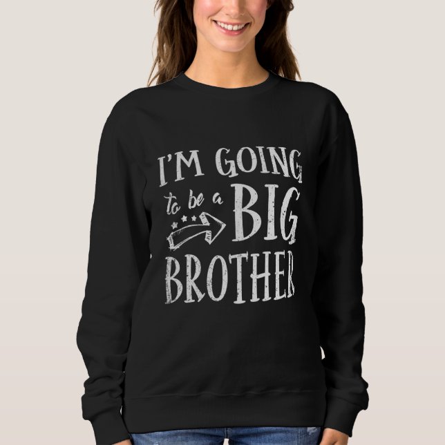 Sweatshirt Fraternité cool Big Brother Grossesse rétro Announ (Devant)