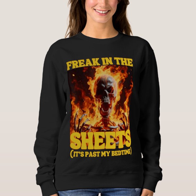 Sweatshirt Freak Dans Les Feuilles Drôle Cringe Dur Skeleton  (Devant)